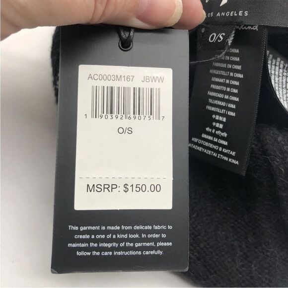 7 for all mankind naughty nice slouch beanie ⚫️ super soft ⚫️ NWT - Picture 7 of 8